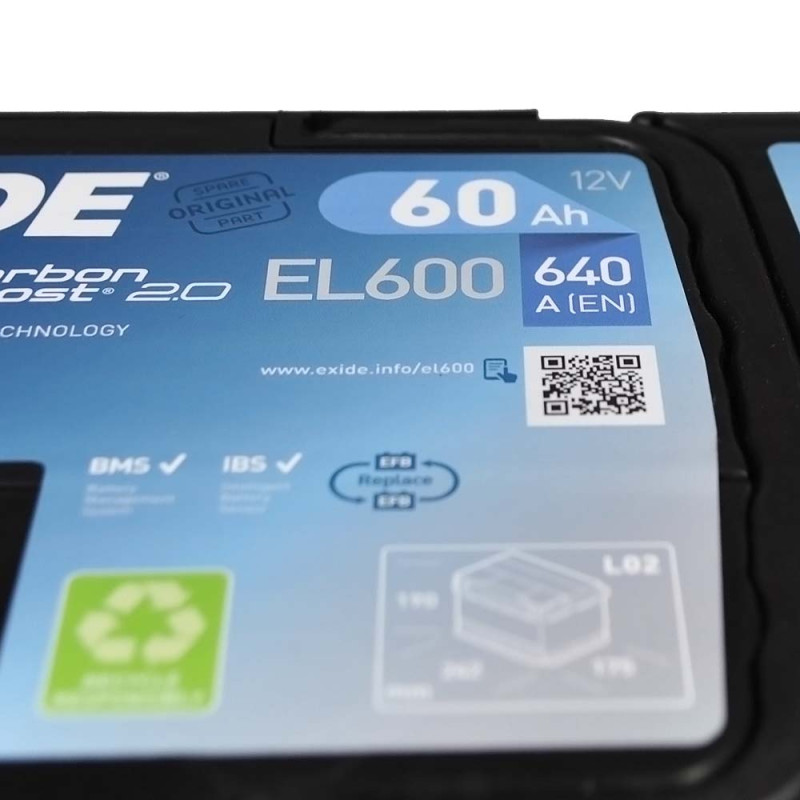 Автомобільний акумулятор EXIDE Start-Stop EFB (EL600) 60Аh 640A R+