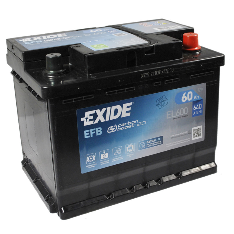 Автомобільний акумулятор EXIDE Start-Stop EFB (EL600) 60Аh 640A R+