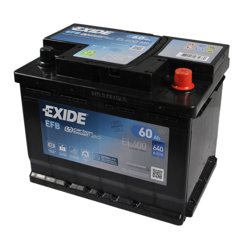 Автомобільний акумулятор EXIDE Start-Stop EFB (EL600) 60Аh 640A R+