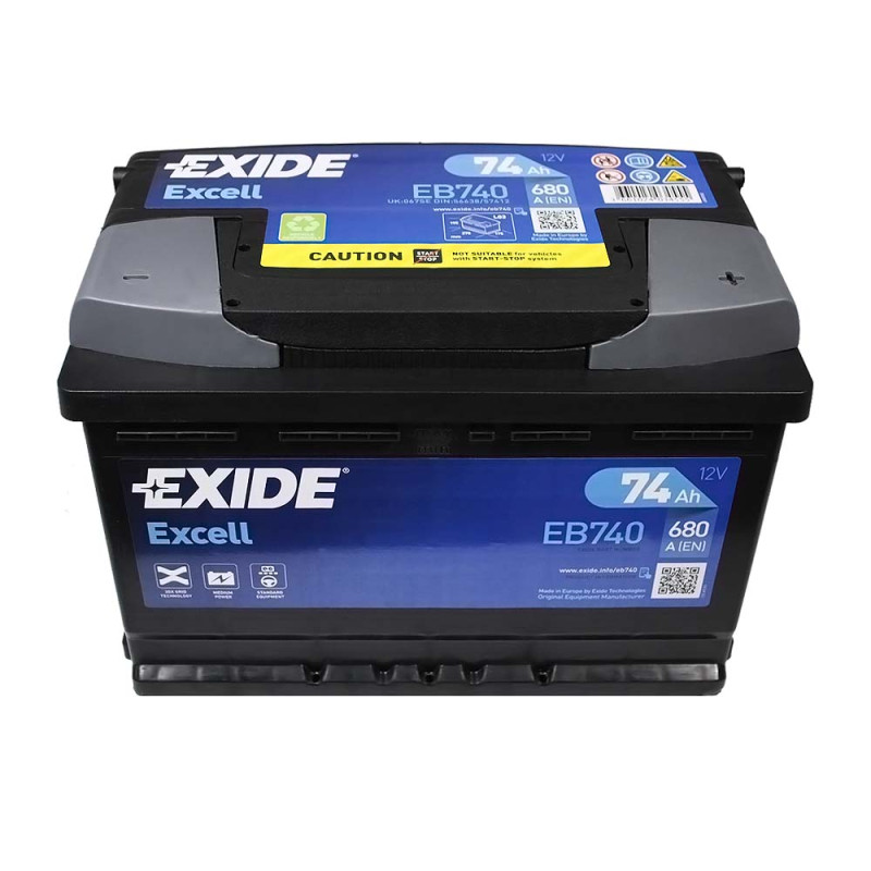 Автомобільний акумулятор EXIDE Excell (EB740) 74Аh 680Ah R+
