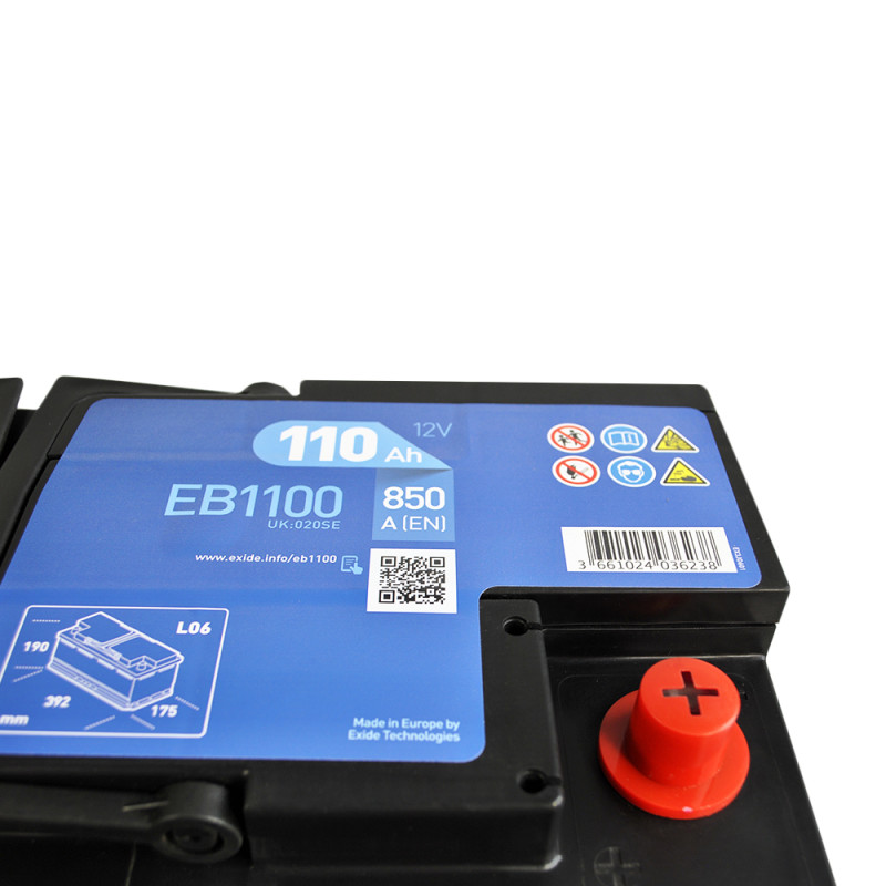 Автомобільний акумулятор EXIDE Excell (EB1100) 110Аh 850Ah R+