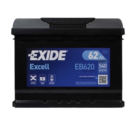Автомобільний акумулятор EXIDE Excell (EB620) 62Аh 540Ah R+