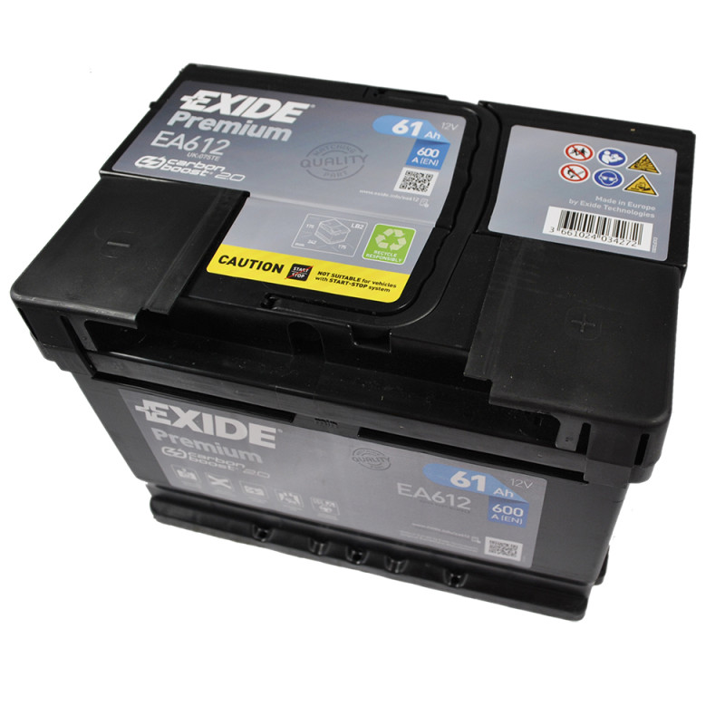 Автомобільний акумулятор EXIDE Premium (EA612) 61Аh 600Ah R+ h=175 (LB2)