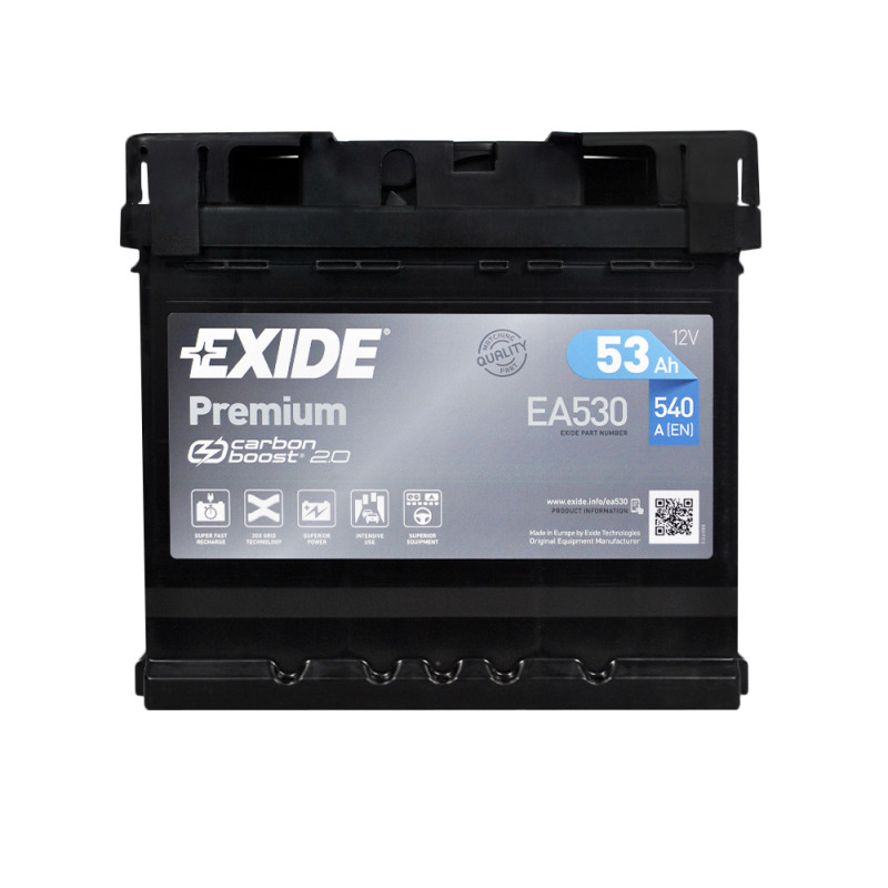 Автомобільний акумулятор EXIDE Premium (EA530) 53Аh 540A R+