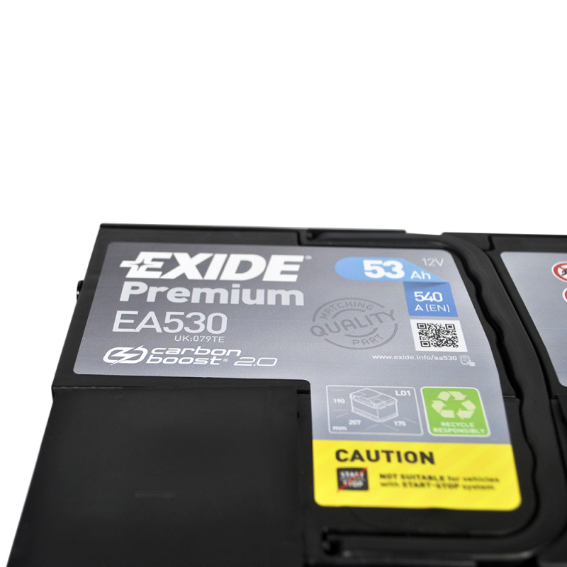 Автомобільний акумулятор EXIDE Premium (EA530) 53Аh 540A R+