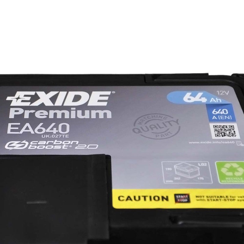 Автомобільний акумулятор EXIDE Premium (EA640) 64Аh 640Ah R+ (L2)