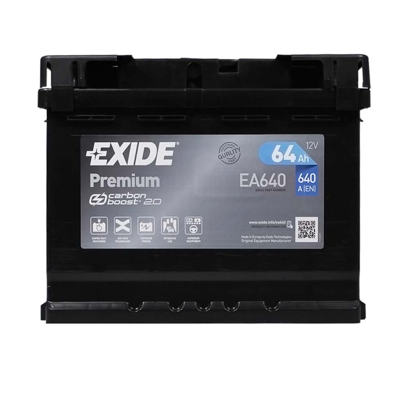 Автомобільний акумулятор EXIDE Premium (EA640) 64Аh 640Ah R+ (L2)