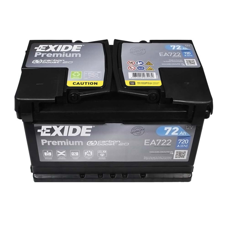 Автомобільний акумулятор EXIDE Premium (EA722) 72Аh 720Ah R+ (LB3)