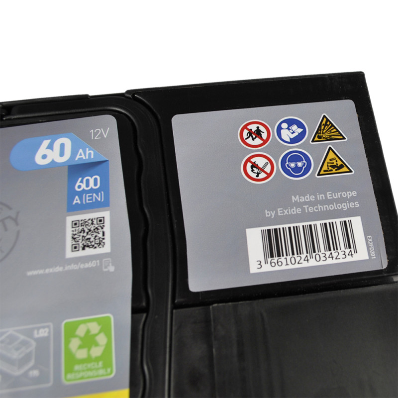 Автомобільний акумулятор EXIDE Premium (EA601) 60А 600Ah L+