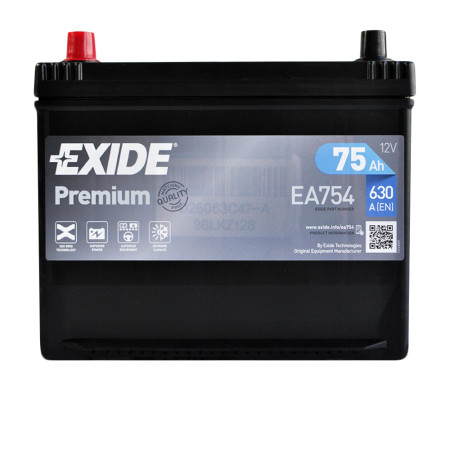 Автомобільний акумулятор EXIDE Premium Asia (EA754) 75Аh 630Ah R+ (D26)