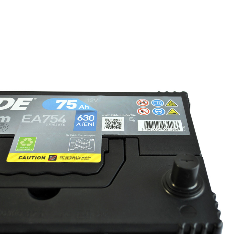 Автомобільний акумулятор EXIDE Premium Asia (EA754) 75Аh 630Ah R+ (D26)