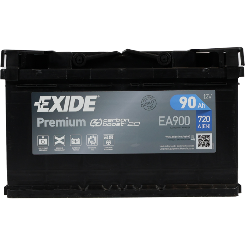 Автомобільний акумулятор EXIDE Premium (EA900) 90Аh 720Ah R+