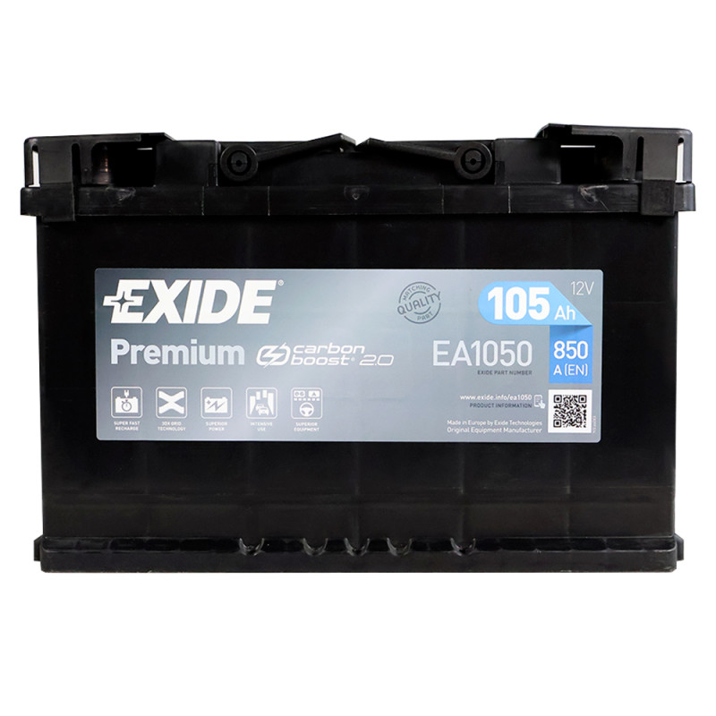 Автомобільний акумулятор EXIDE Premium (EA1050) 105Аh 850Ah R+