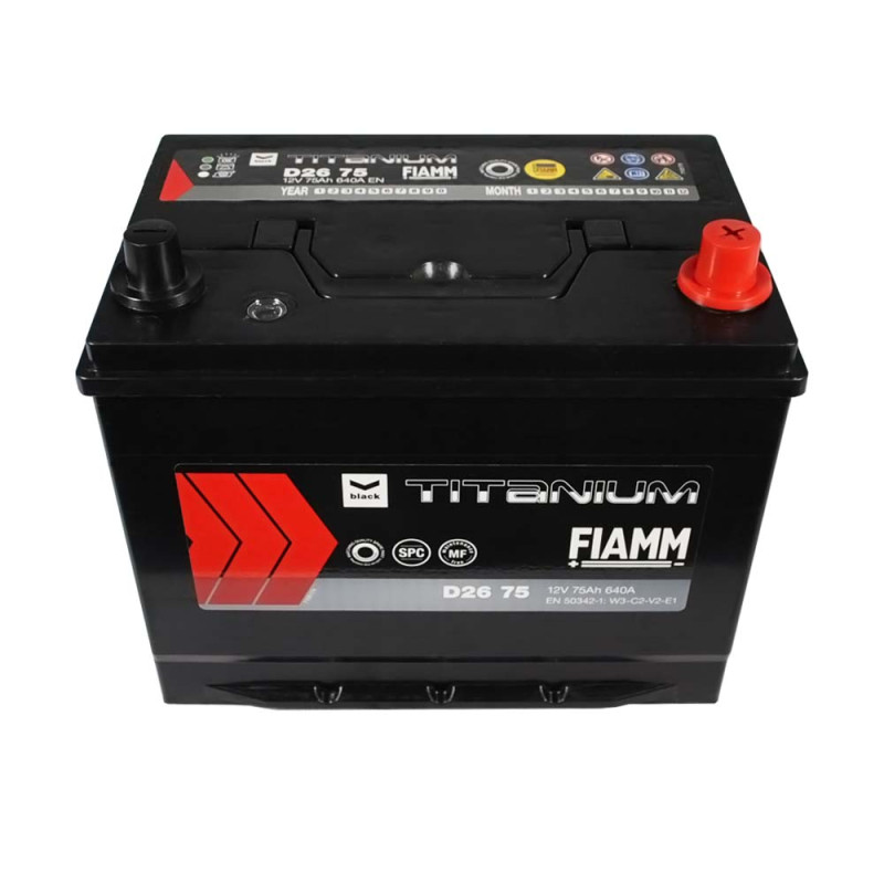 Автомобільний акумулятор FIAMM Titanium Black Asia 75Аh 640А R+ (D26)
