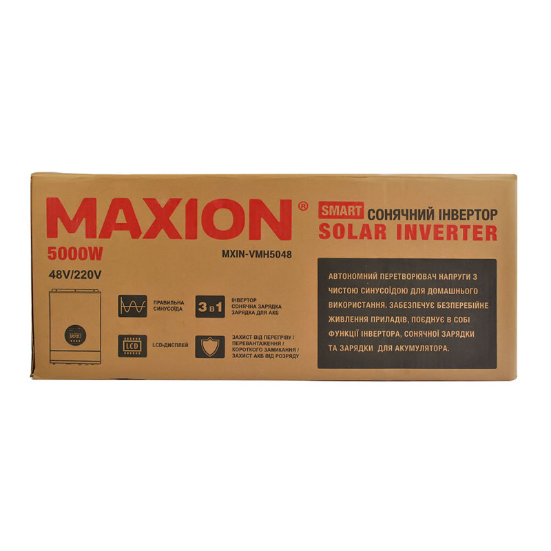 Гібридний сонячний настінний інвертор MAXION MXIN- VMH 5048 (48V, 5000W) з чистою синусоідою