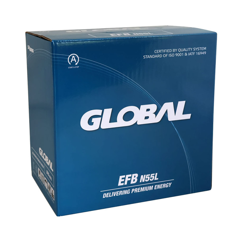 Автомобільний акумулятор GLOBAL Asia EFB 55Ah, 460A, R+ (EFB N55L) (N55)