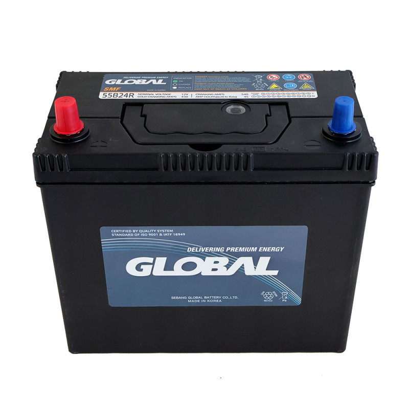 Автомобільний акумулятор GLOBAL Asia SMF 45Ah, 430A, L+ (SMF 55B24R) (B24) т.к.
