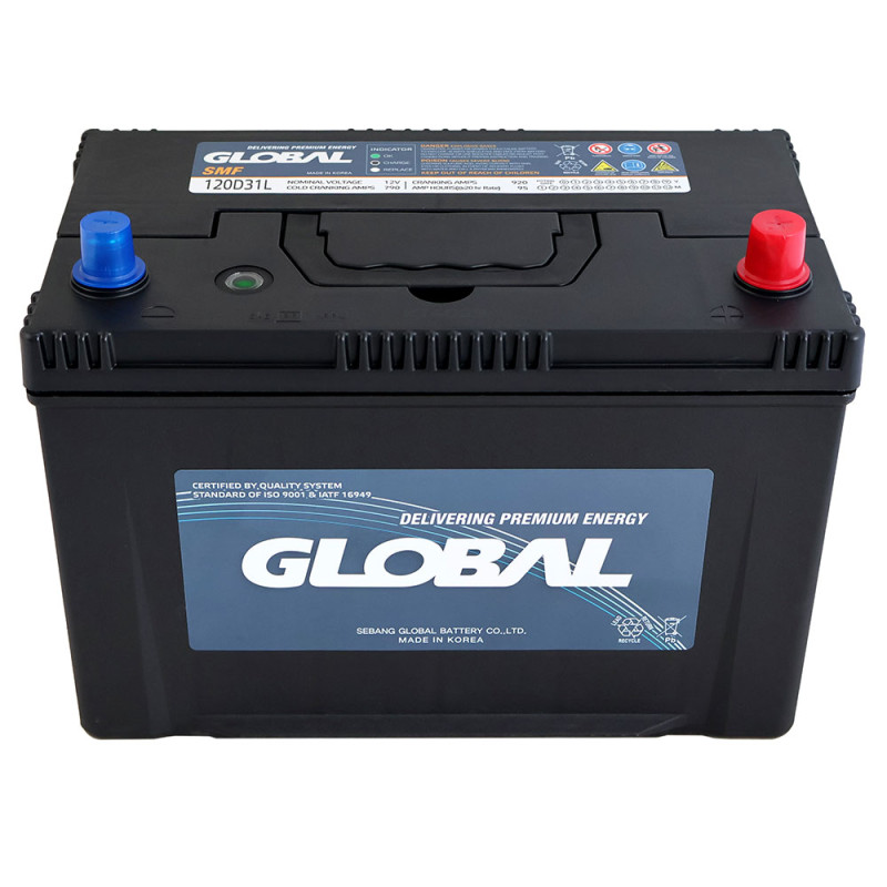 Автомобільний акумулятор GLOBAL Asia SMF 95Ah, 790A, R+ (SMF 120D31L) (D31), н.к.