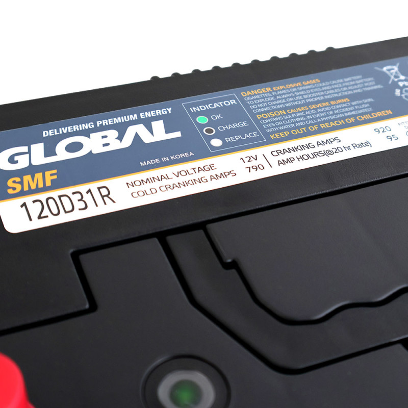 Автомобільний акумулятор GLOBAL Asia SMF 95Ah, 790A, L+ (SMF 120D31R) (D31), н.к.