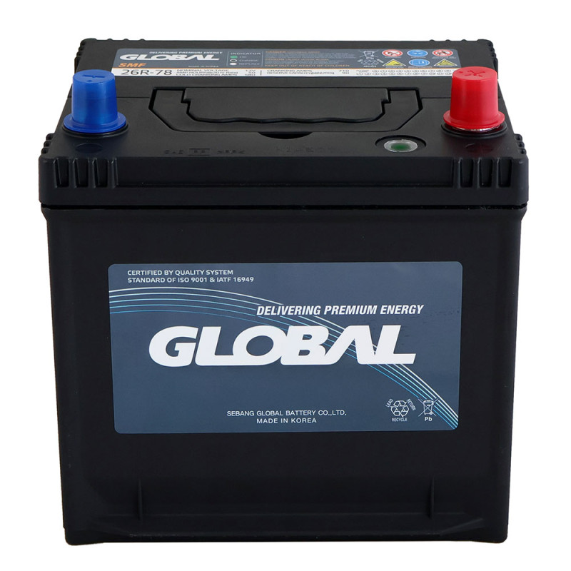 Автомобільний акумулятор GLOBAL Asia SMF 50Ah, 580A, R+ (SMF 26R-78) (D20), н.к.