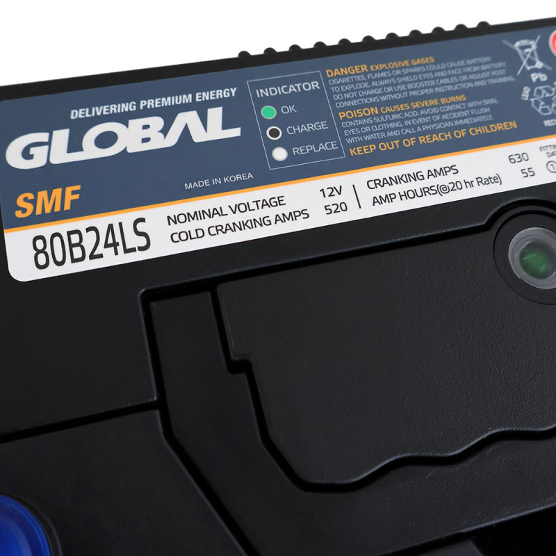 Автомобільний акумулятор GLOBAL Asia SMF 55Ah, 520A, R+ (SMF 80B24LS) (B24)