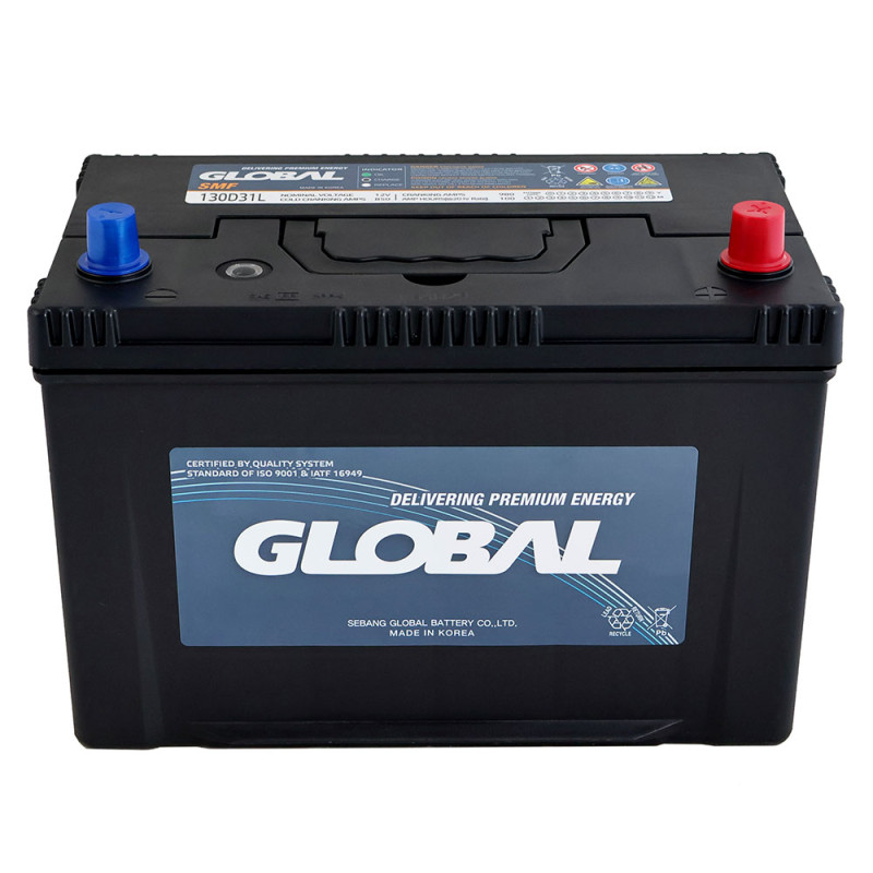 Автомобільний акумулятор GLOBAL Asia SMF 100Ah, 850A, R+ (SMF 130D31L) (D31), н.к.