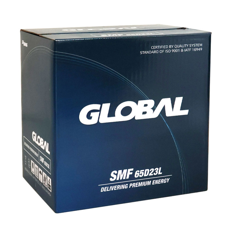 Автомобільний акумулятор GLOBAL Asia SMF 60Ah, 500A, R+ (SMF 65D23L) (D23), н.к.