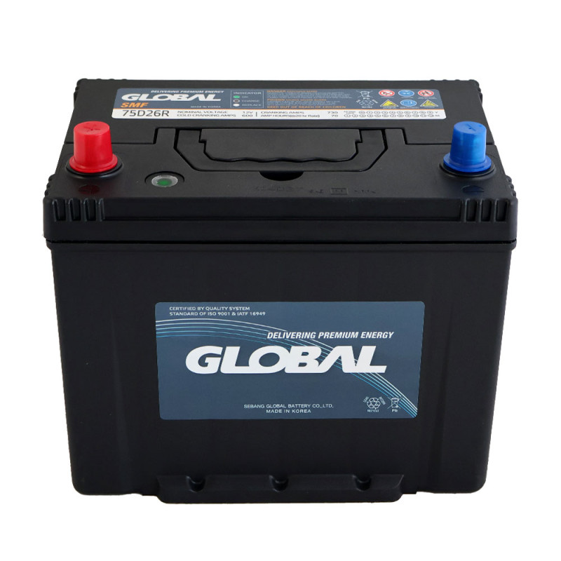 Автомобільний акумулятор GLOBAL Asia SMF 70Ah, 600A, L+ (SMF 75D26R) (D26), н.к.