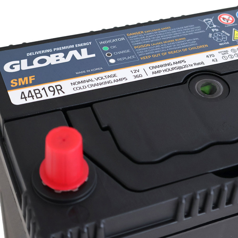 Автомобільний акумулятор GLOBAL Asia SMF 42Ah, 360A, L+ (SMF 44B19R) (B19) т.к.
