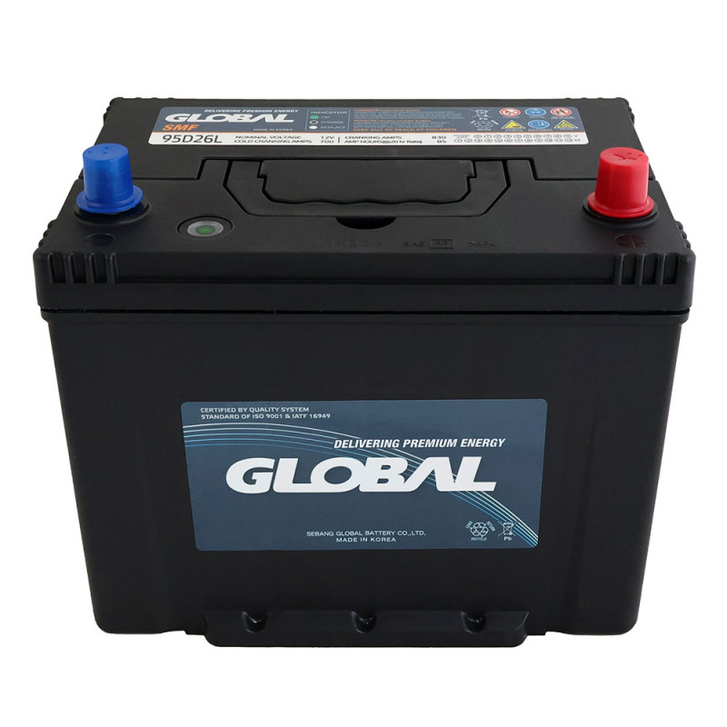 Автомобільний акумулятор GLOBAL Asia SMF 85Ah, 700A, R+ (SMF 95D26L) (D26), н.к.