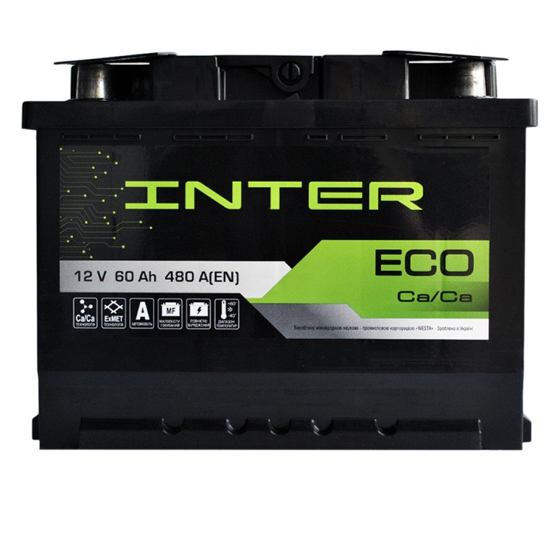 Автомобільний акумулятор INTER Eco 60Ah 480A L+ (L2)