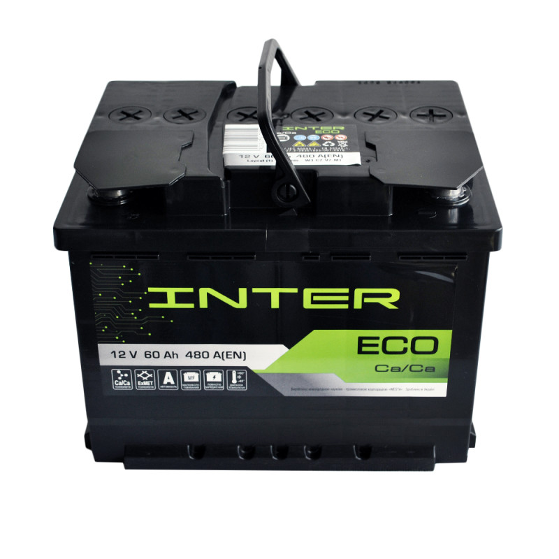 Автомобільний акумулятор INTER Eco 60Ah 480A L+ (L2)