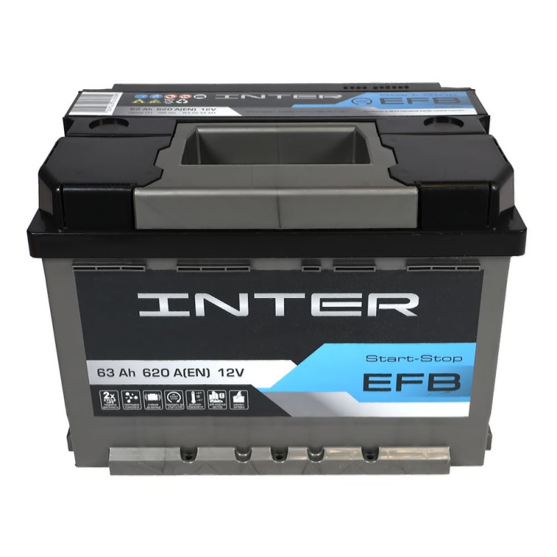 Автомобільний акумулятор INTER EFB 63Ah 620A L+ (L2)