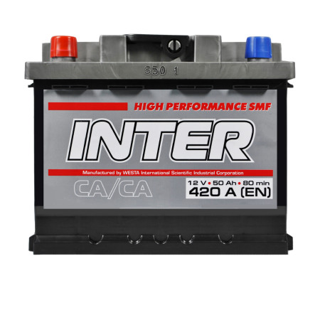 Автомобільний акумулятор INTER high performance  50Ah 420A L+ (L1B)