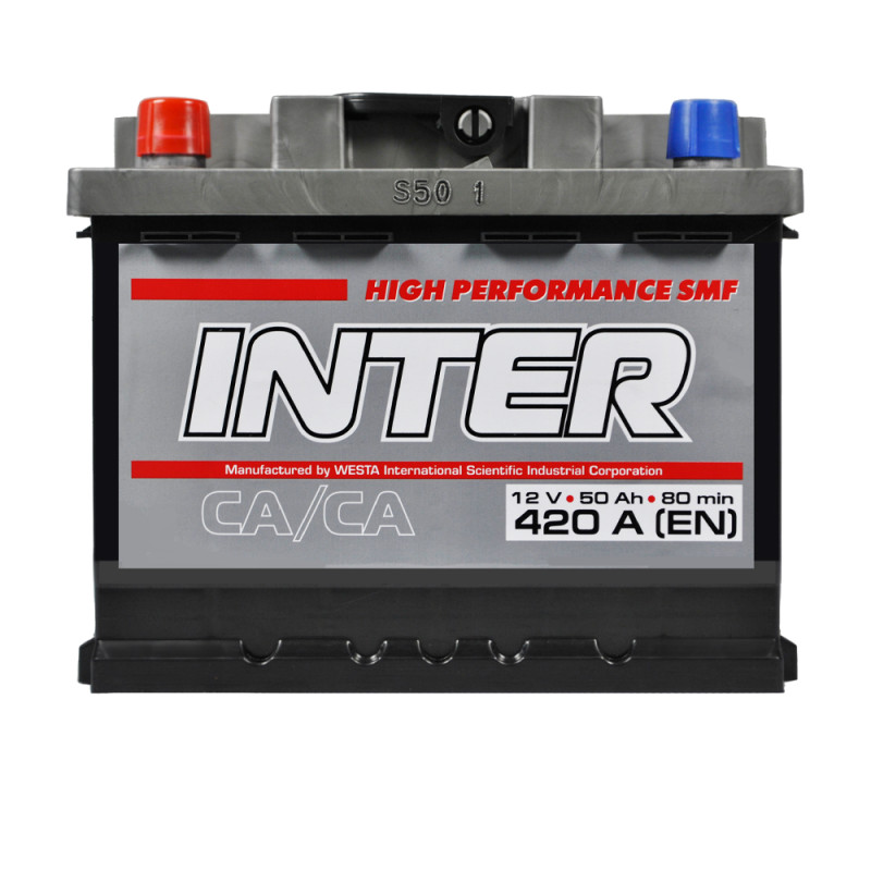 Автомобільний акумулятор INTER high performance  50Ah 420A L+ (L1B)