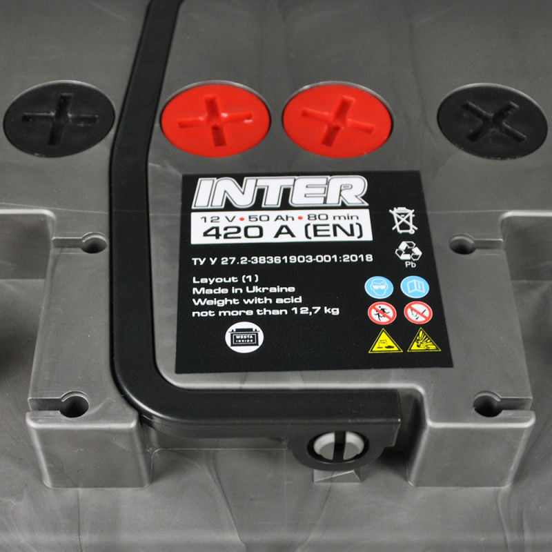 Автомобільний акумулятор INTER high performance  50Ah 420A L+ (L1B)