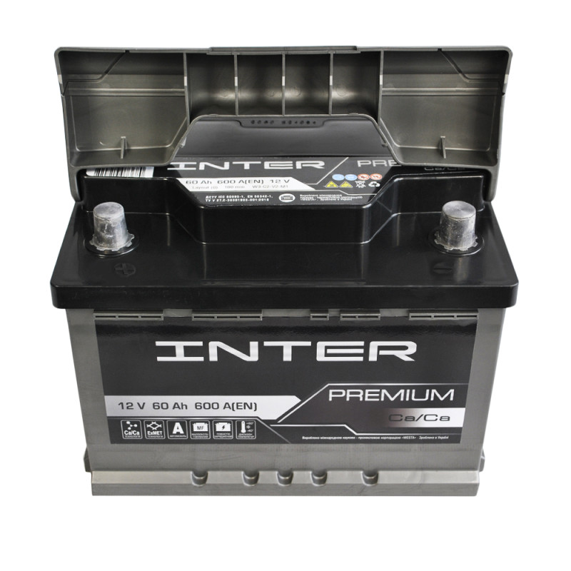 Автомобільний акумулятор INTER Premium 60Ah 600A L+ (LB2)