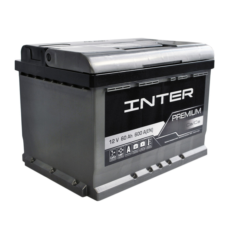 Автомобільний акумулятор INTER Premium 60Ah 600A R+ (LB2)