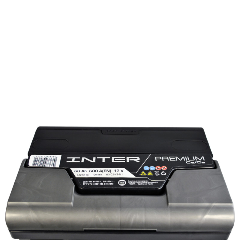 Автомобільний акумулятор INTER Premium 60Ah 600A R+ (LB2)