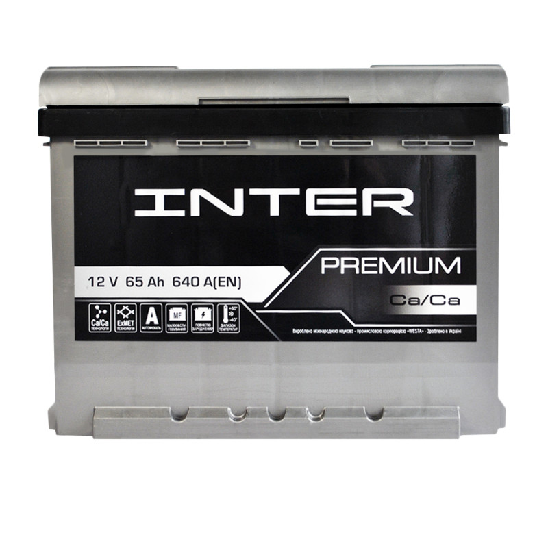 Автомобільний акумулятор INTER Premium 65Ah 640A R+ (L2)