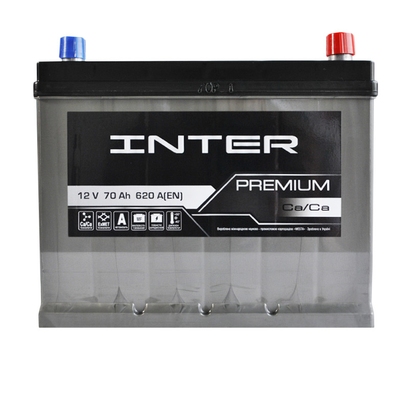 Автомобільний акумулятор INTER Premium Asia 70Ah 620AL+ (D26)