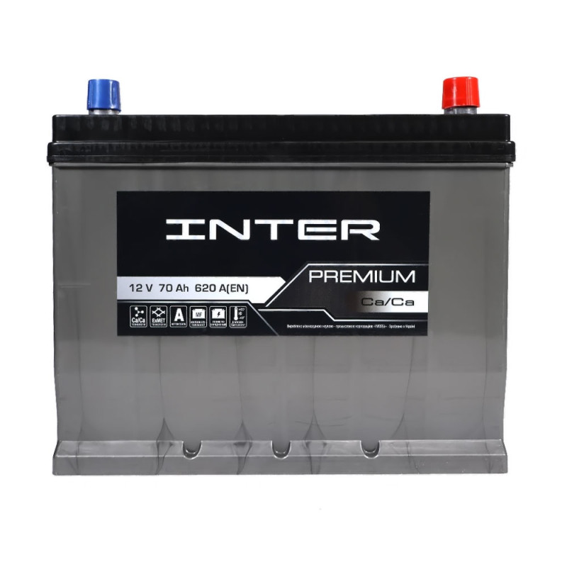 Автомобільний акумулятор INTER Premium Asia 70Ah 620A R+ (D26)