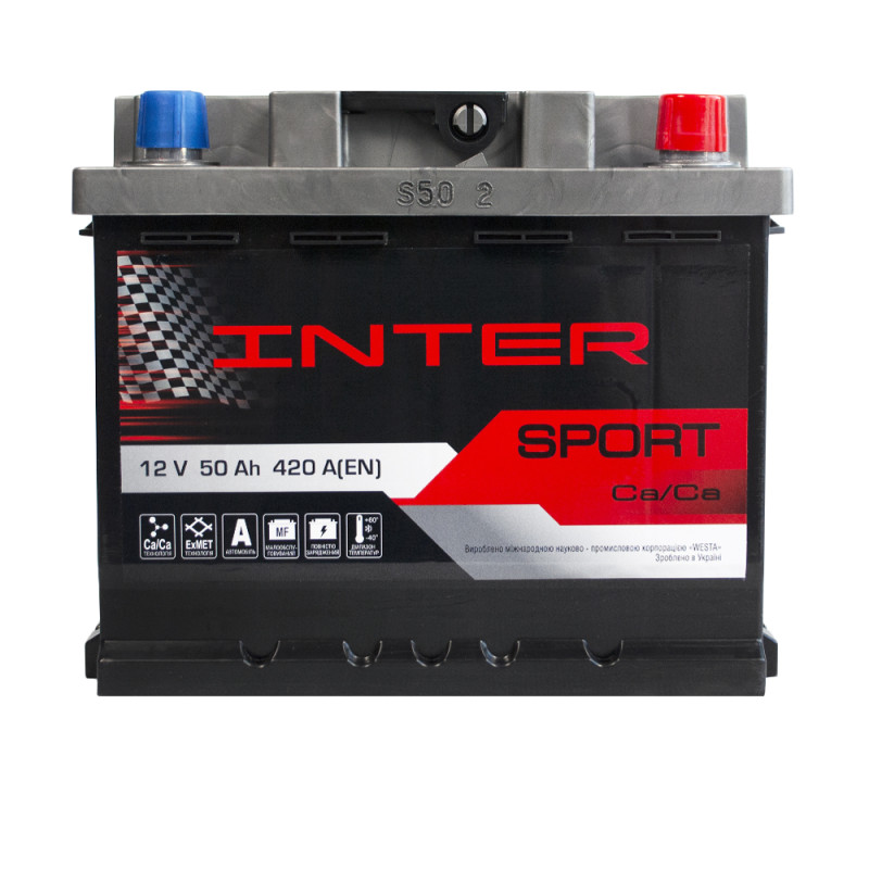 Автомобільний акумулятор INTER Sport 50Ah 420A R+ (LB1)