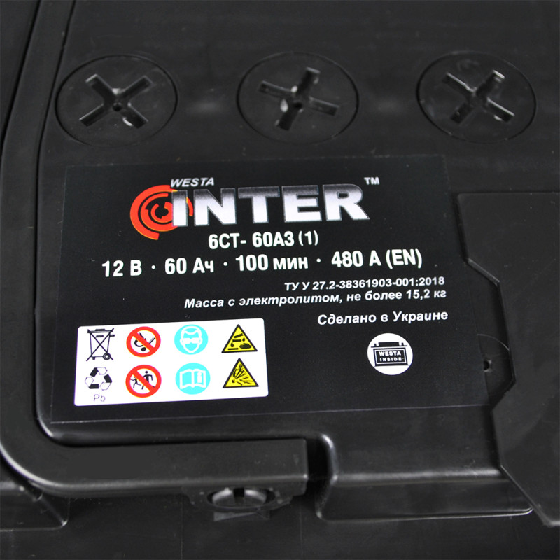 Автомобільний акумулятор  INTER  60Ah 480A L+ (L2)