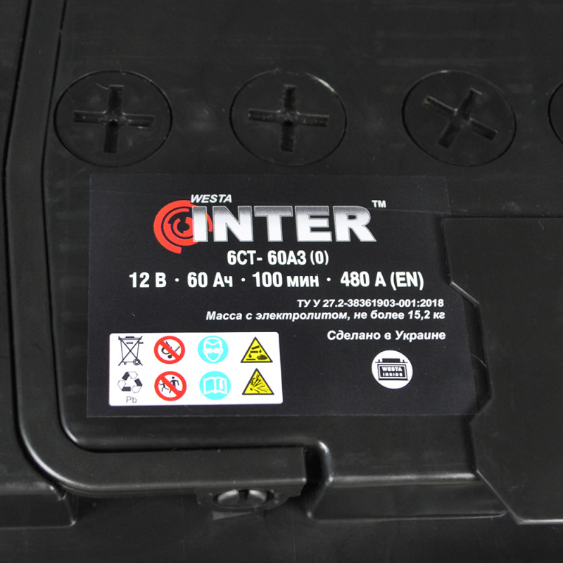 Автомобільний акумулятор  INTER  60Ah 480A R+ (L2)