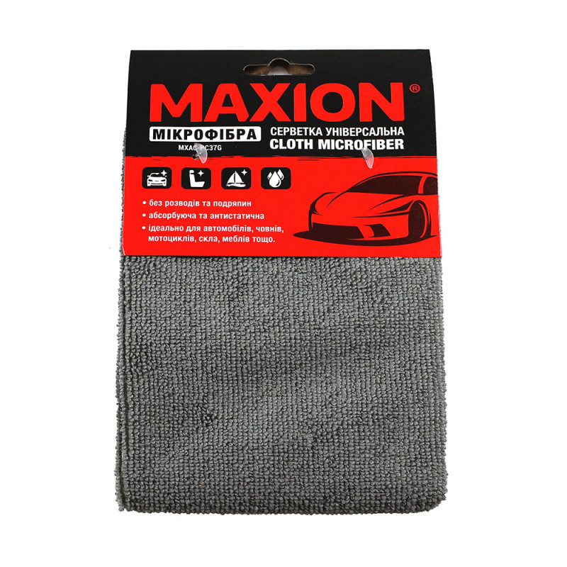 Серветка з мікрофібри MAXION MXAC-PC37G Розмір: 37 * 37cm сіра