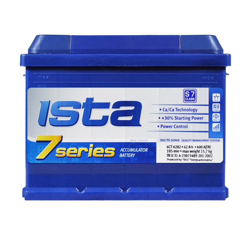 Автомобільний акумулятор ISTA 7 Series (L2) 62Ah 600A R+