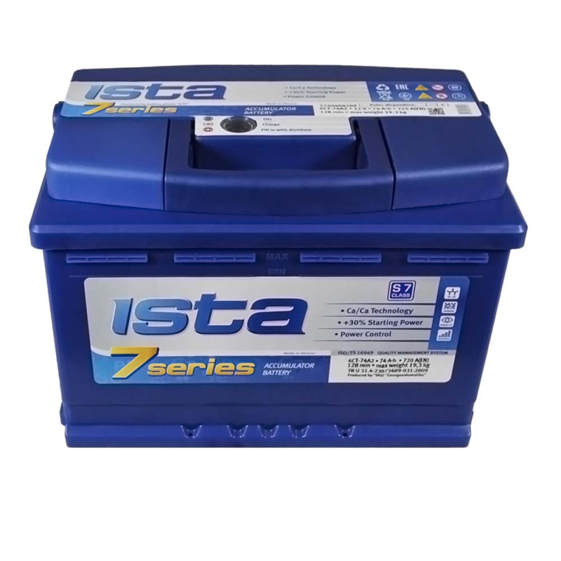 Автомобільний акумулятор ISTA 7 Series 74Ah 720A R+ (L3)