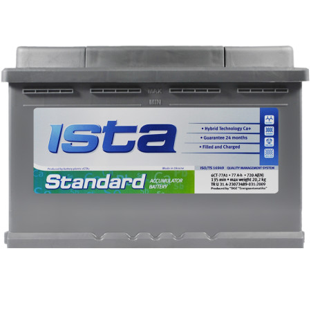 Автомобільний акумулятор ISTA Standard 77 Аh 720А R+ (L3)