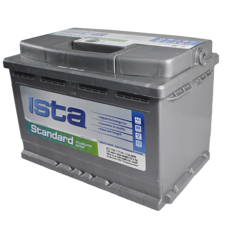 Автомобільний акумулятор ISTA Standard 77 Аh 720А R+ (L3)